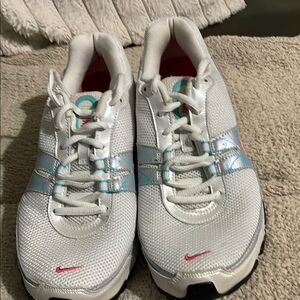 Women's Nike Shox White and Blue Athletic Shoes